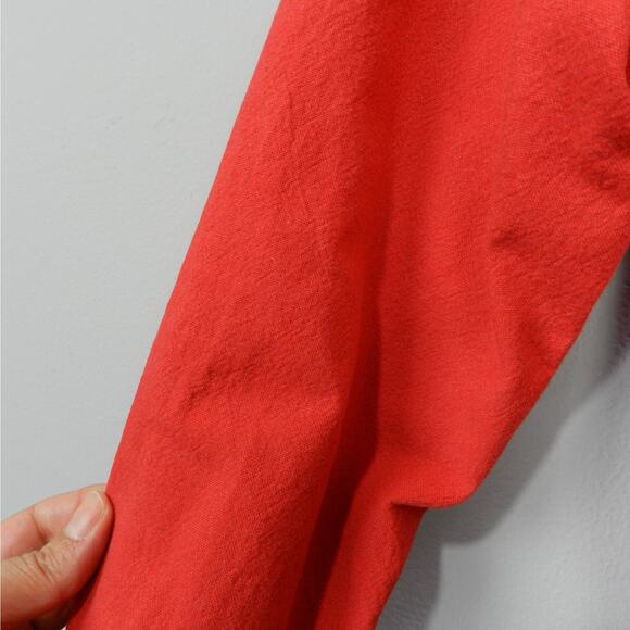 Vintage 80s LA Seat Covers Padded Shoulder Cropped Top Est Sz M Snap V Neck Red - Picture 8 of 10